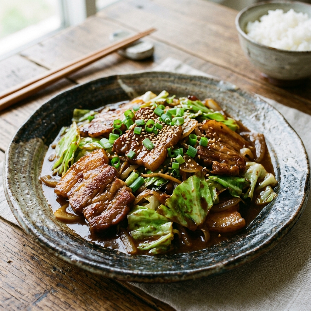 シリコーンスプーンで完結！豚肉とキャベツの味噌炒め